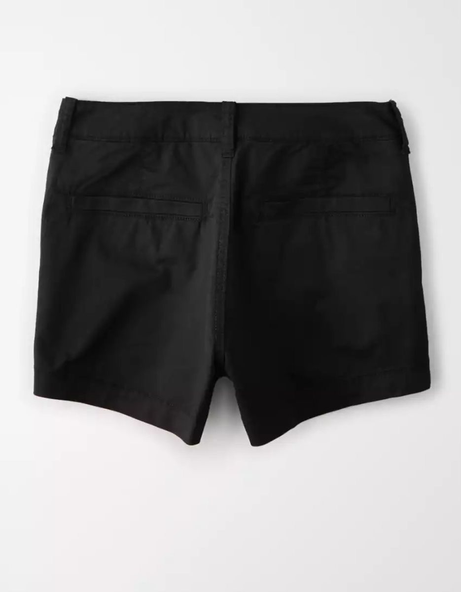 Shorts American Eagle AE High-Waisted Khaki Noir Femme | JWZ-36798097